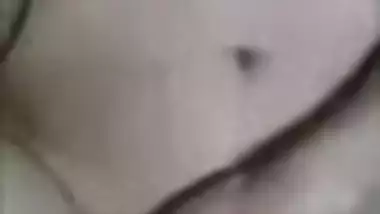 Hot wife with big boobs fingering pussy