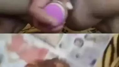 Desi woman with skinny body and boyfriend wank together with sex toys