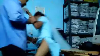Andhra Lady Almost Caught By Boss Having Risky Sex At Work