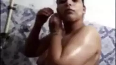 There is a camera still the naked Indian wife isn't confused