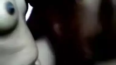 Amateur video of the Indian man kissing wife's tits before sex