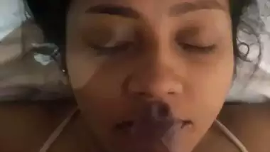 Huge facial cum upon mouth watery blowjob by wife