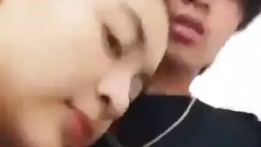 Girl gives a blowjob on the stairs in the Nepali sex video