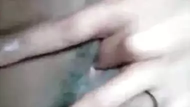 Fingers are a good thing to satisfy beautiful Indian girl's pussy