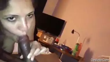 Horny Just Married Indian Hot Wife Giving Blowjob