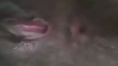 Indian nude girl shows her hairy wet pussy