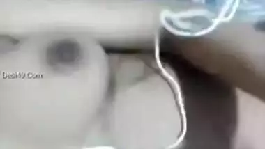 XXX video of Indian touching her own natural tits and smooth pussy