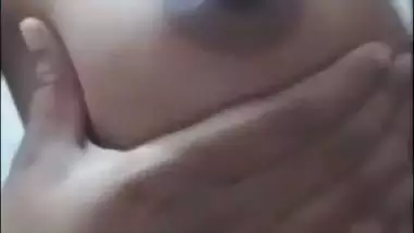 Cute topless bhabhi in bathroom shows small boobs