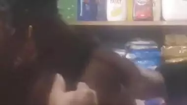 Desi Milf boobs Pressing by shopkeeper