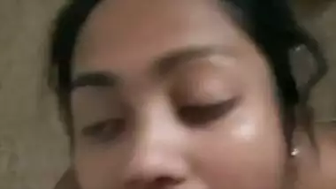 Girlfriend taking cum inside her mouth after blowjob