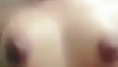 Desii Cute Chashmish Girl Pressing Boobs