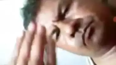 Old man enjoys a nude video call with another couple